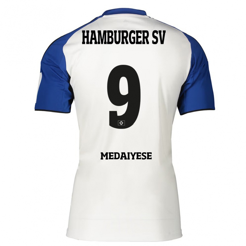 נשים כדורגל Olamide Medaiyese #9 לבן כחול ג'רזי ביתית 2025/26