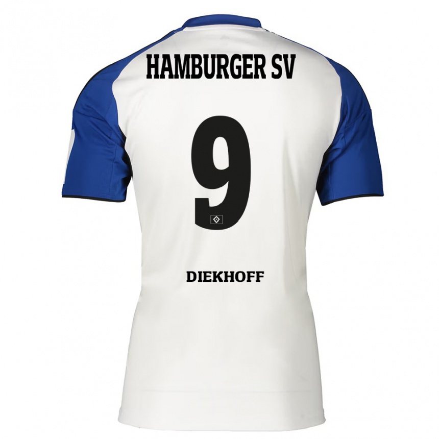 נשים כדורגל הנריק דיקהוף #9 לבן כחול ג'רזי ביתית 2025/26