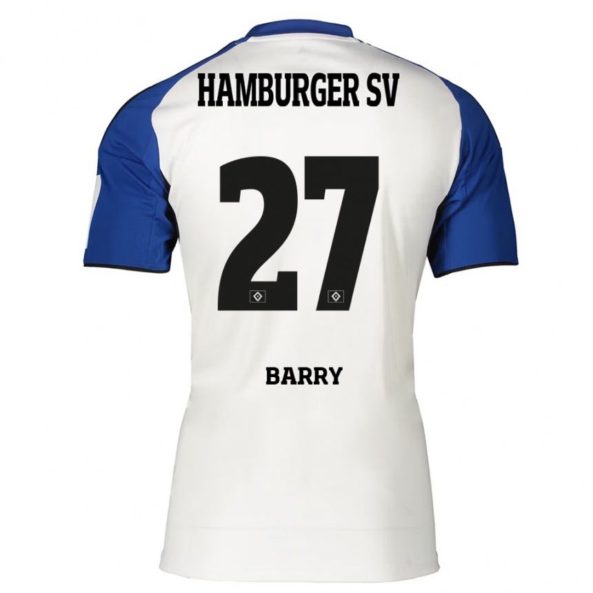 נשים כדורגל Alpha Barry #27 לבן כחול ג'רזי ביתית 2025/26