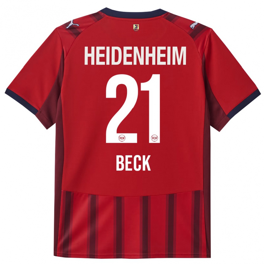 נשים כדורגל Adrian Beck #21 אדום נייבי ג'רזי ביתית 2025/26