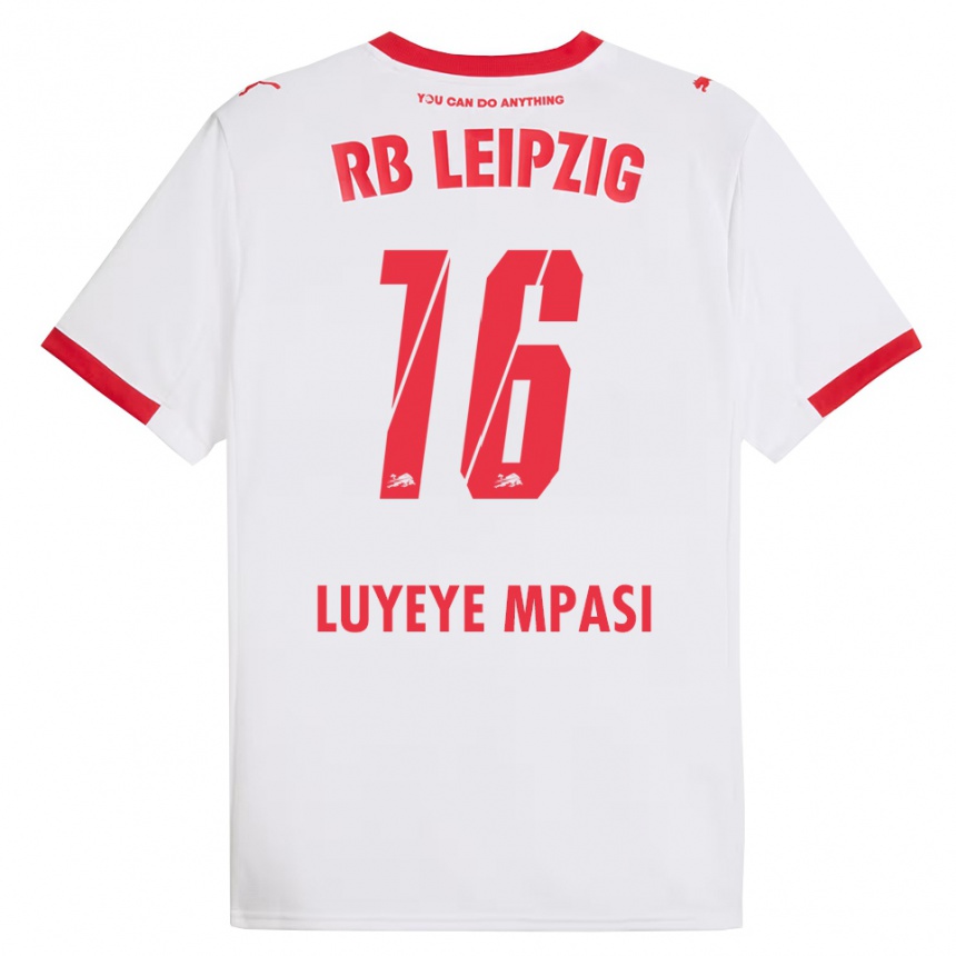 נשים כדורגל Seal Luyeye Mpasi #16 לבן אדום ג'רזי ביתית 2025/26
