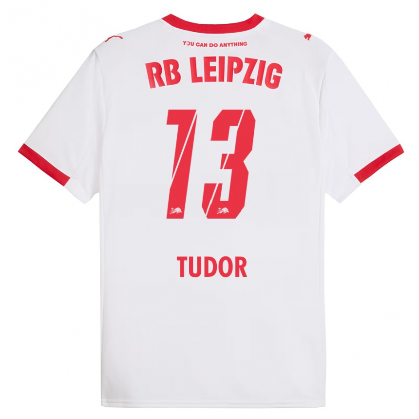 נשים כדורגל אהרון טיודור #13 לבן אדום ג'רזי ביתית 2025/26 נשים כדורגל אהרון טיודור #13 לבן אדום ג'רזי ביתית 2025/26