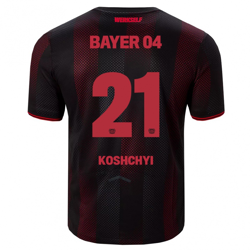 נשים כדורגל Yegor Koshchyi #21 שחור אדום ג'רזי ביתית 2025/26