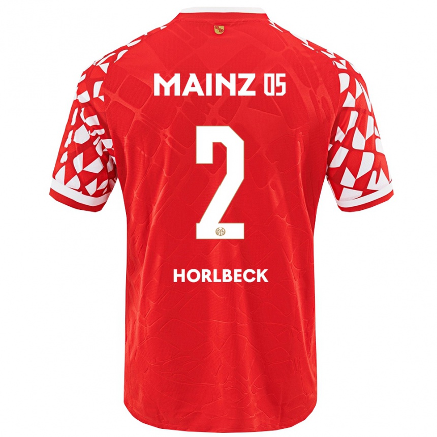 נשים כדורגל Dominik Horlbeck #2 אדום לבן ג'רזי ביתית 2025/26