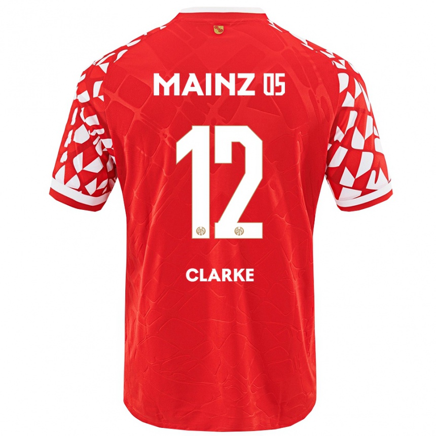 נשים כדורגל Sarah Clarke #12 אדום לבן ג'רזי ביתית 2025/26