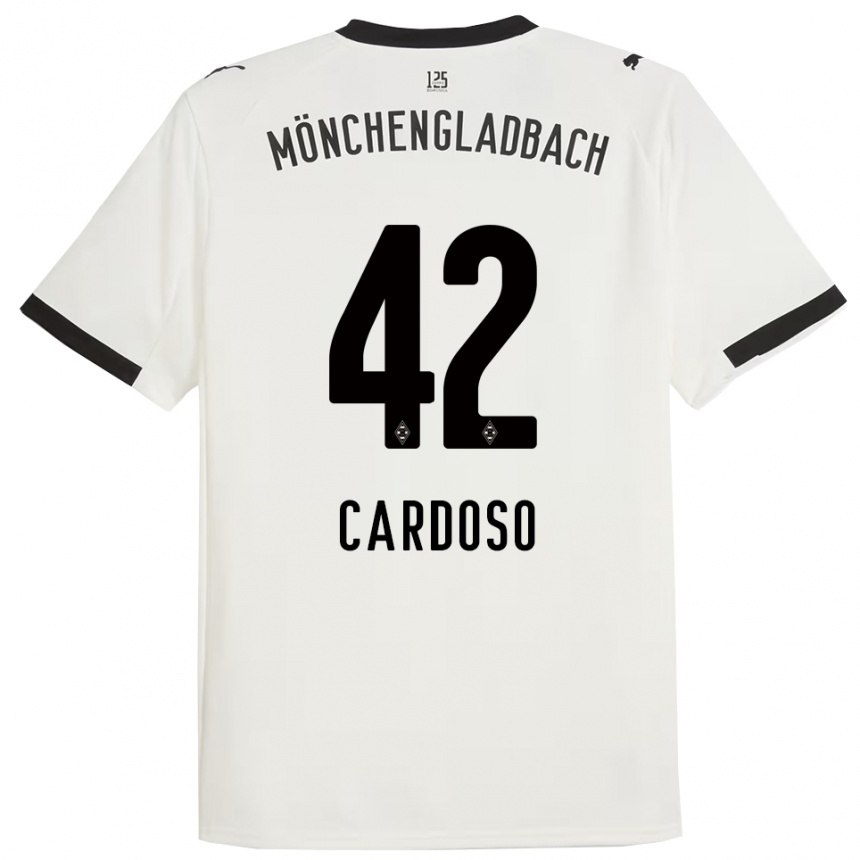 נשים כדורגל טיאגו פריירה קרדוסו #42 לבן שחור ג'רזי ביתית 2025/26