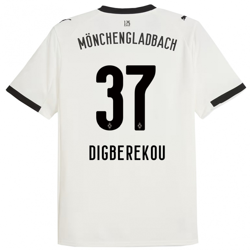 נשים כדורגל איברהים דיגברקאו #37 לבן שחור ג'רזי ביתית 2025/26