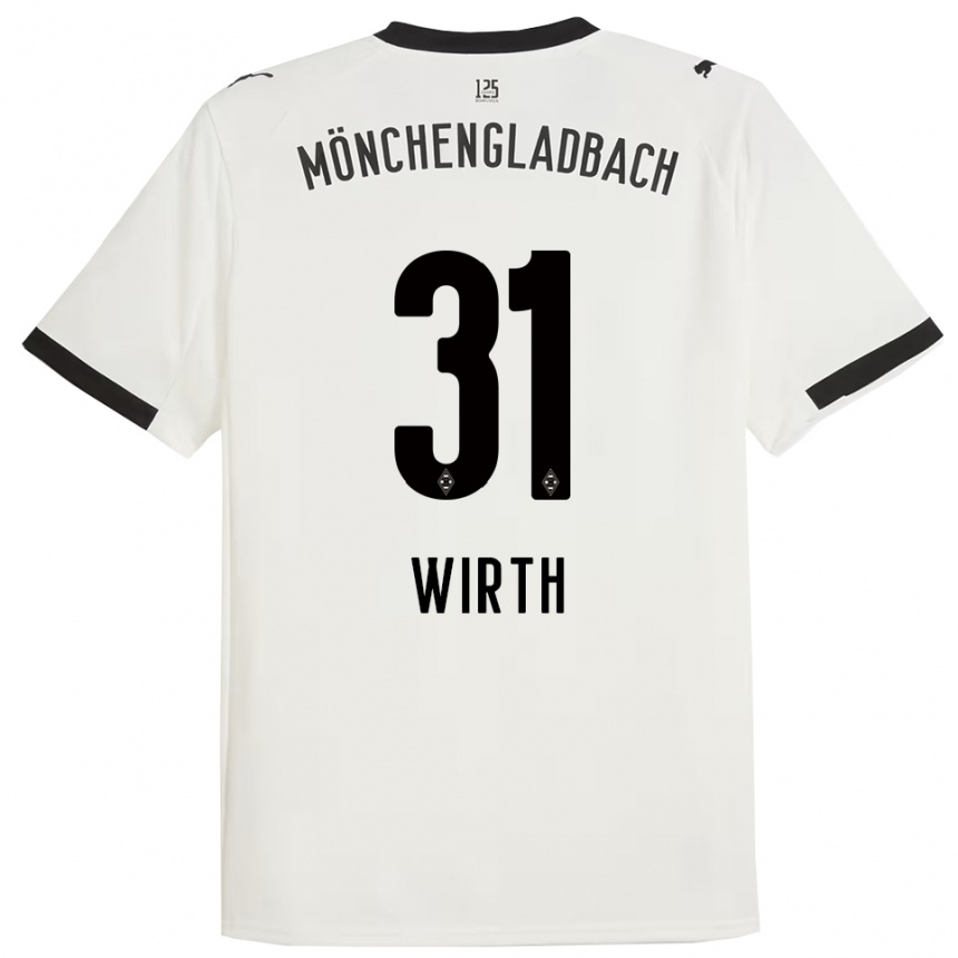 נשים כדורגל לינוס וירט #31 לבן שחור ג'רזי ביתית 2025/26