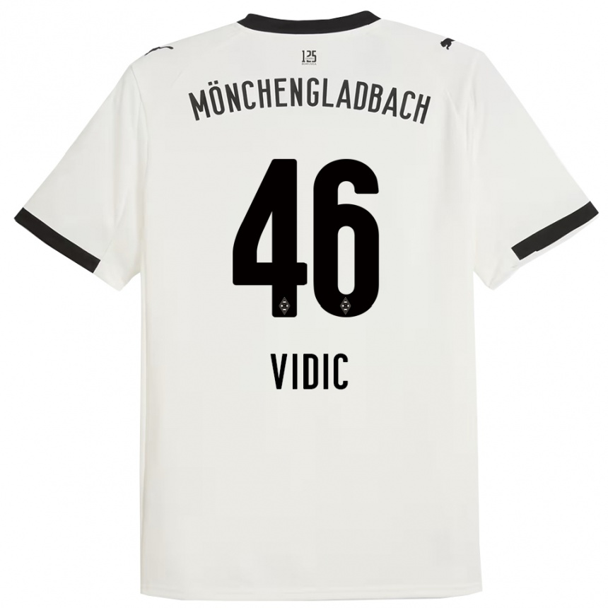 נשים כדורגל ניקו וידיק #46 לבן שחור ג'רזי ביתית 2025/26