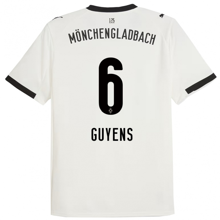 נשים כדורגל Emily Guyens #6 לבן שחור ג'רזי ביתית 2025/26
