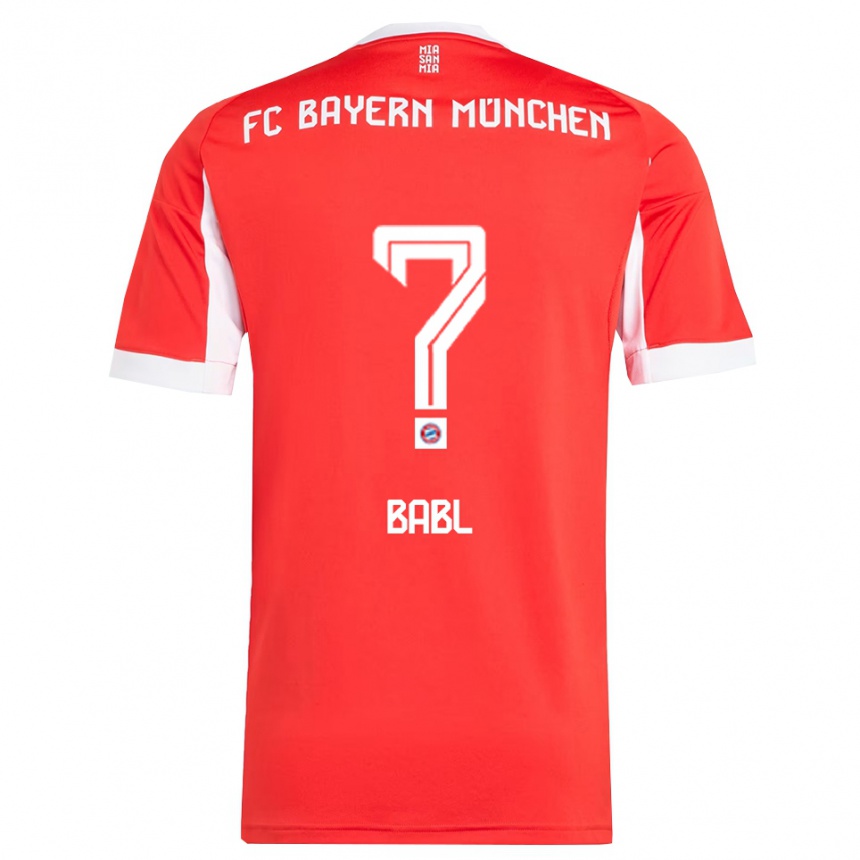 נשים כדורגל Luca Babl #0 אדום לבן ג'רזי ביתית 2025/26