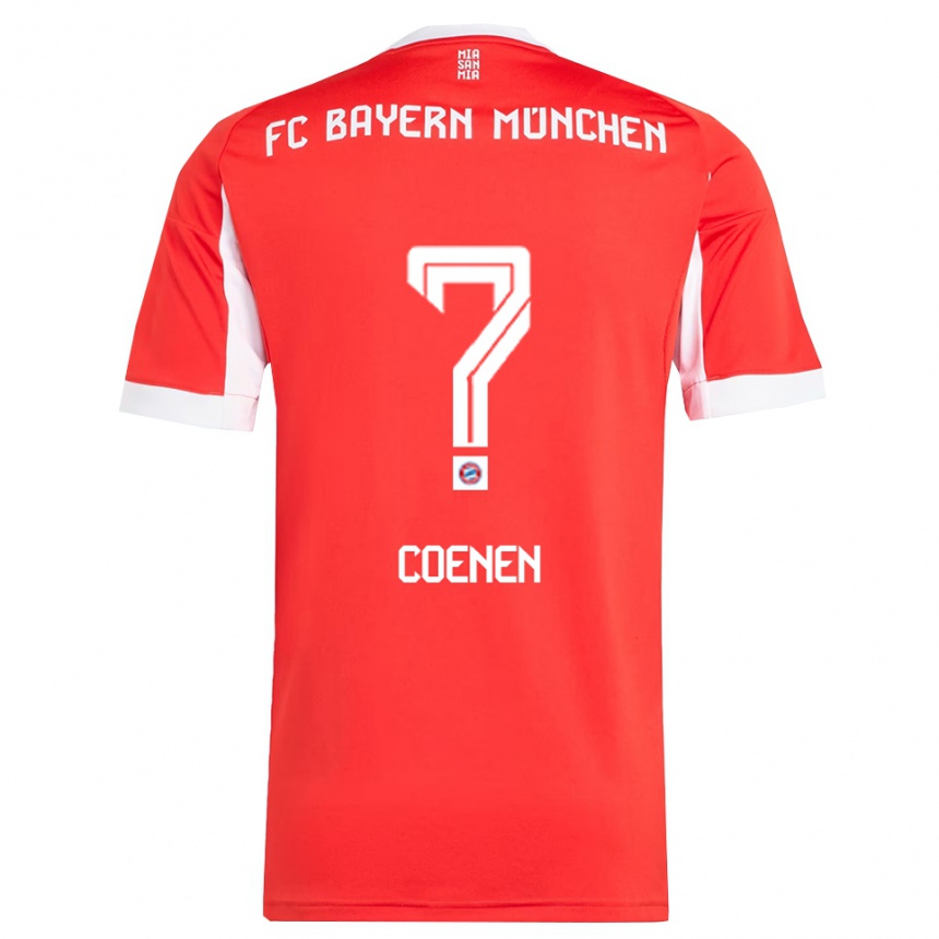 נשים כדורגל Alexander Coenen #0 אדום לבן ג'רזי ביתית 2025/26