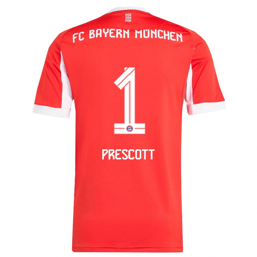 נשים כדורגל Leonard Prescott #1 אדום לבן ג'רזי ביתית 2025/26