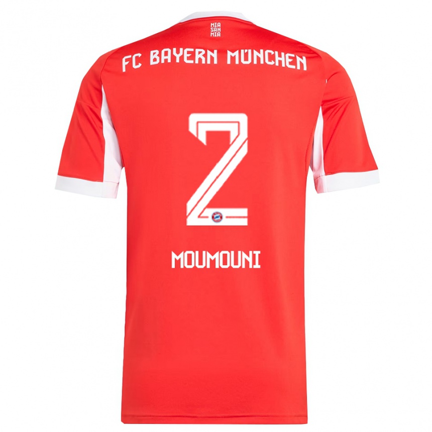נשים כדורגל Rayan Moumouni #2 אדום לבן ג'רזי ביתית 2025/26
