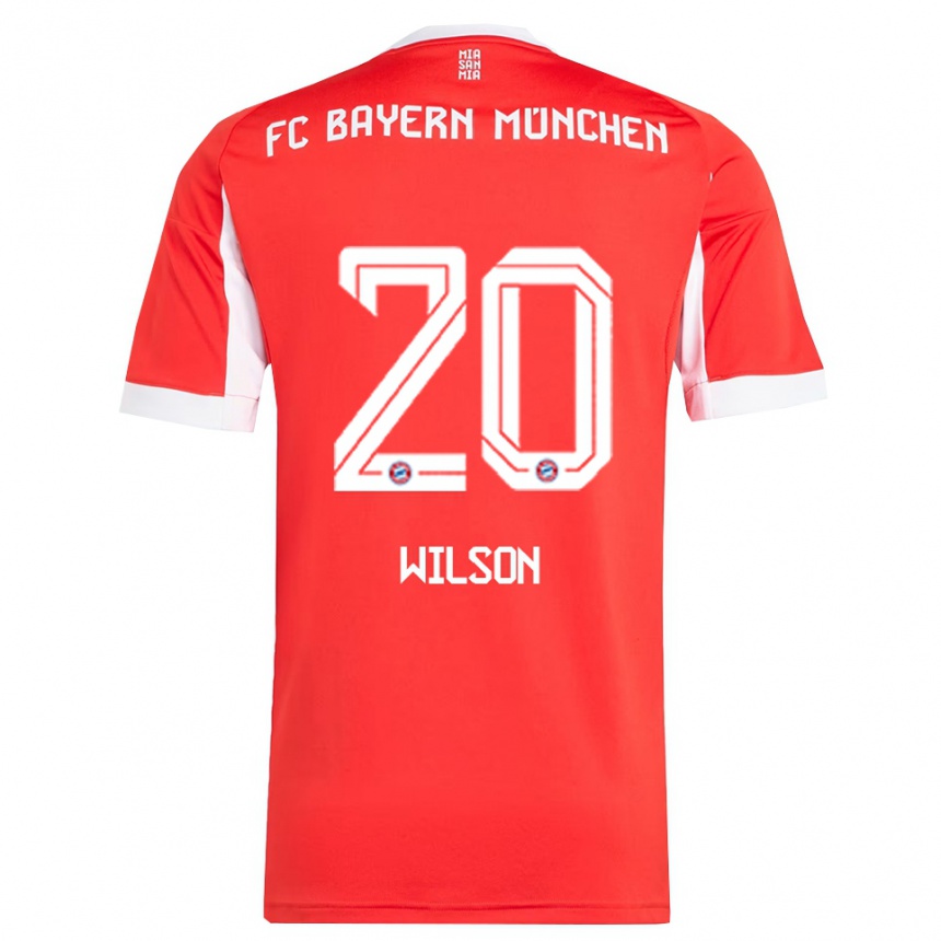 נשים כדורגל Oluwaseyi Wilson #20 אדום לבן ג'רזי ביתית 2025/26