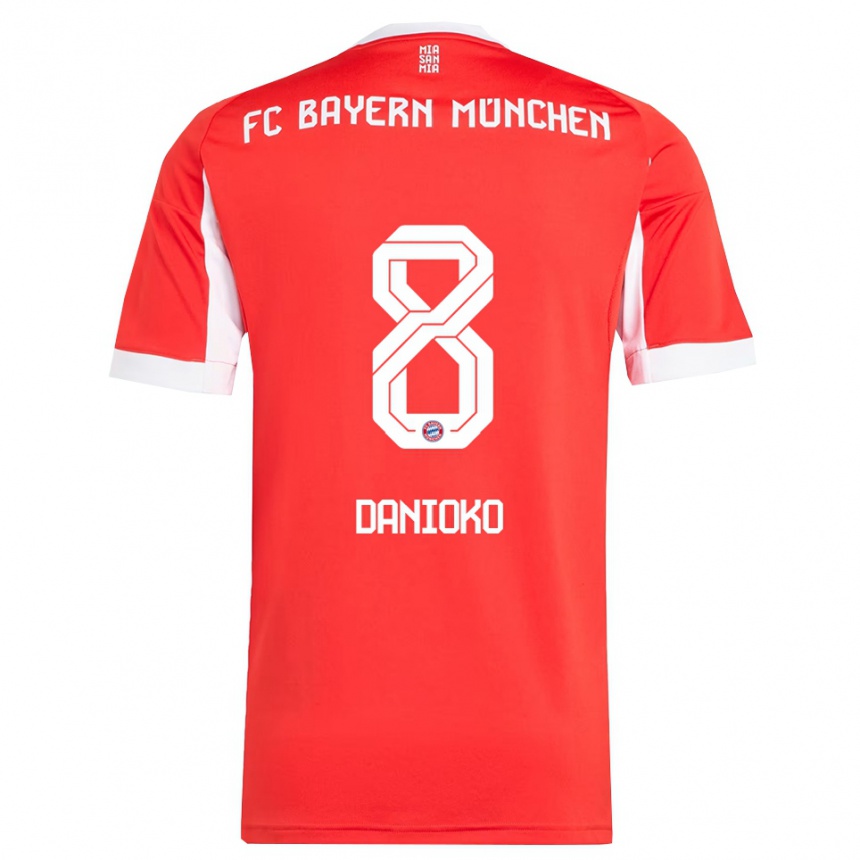 נשים כדורגל Leeron Danioko #8 אדום לבן ג'רזי ביתית 2025/26