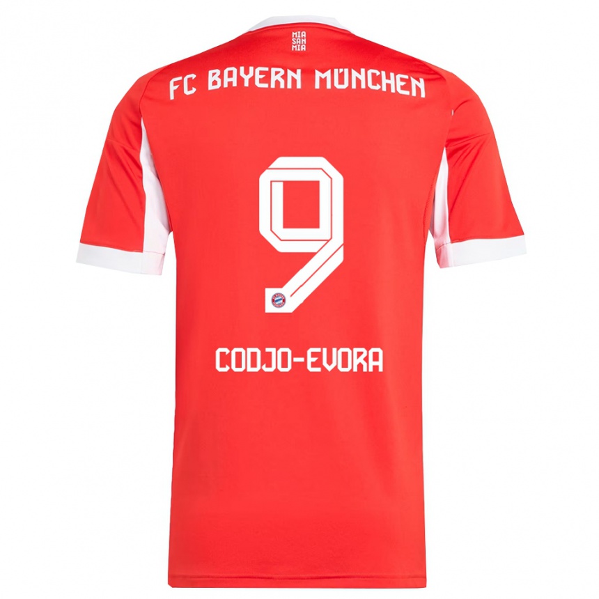 נשים כדורגל Noah Codjo-Evora #9 אדום לבן ג'רזי ביתית 2025/26