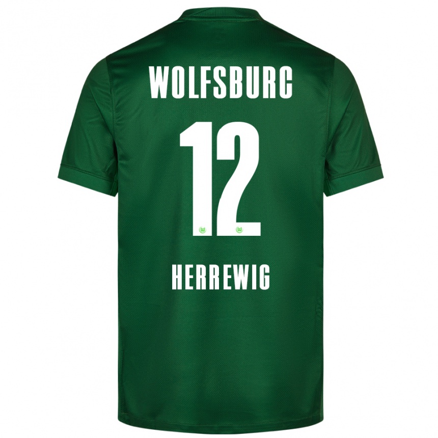 נשים כדורגל Max Herrewig #12 ירוק לבן ג'רזי ביתית 2025/26