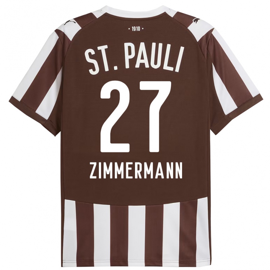 נשים כדורגל Tara Zimmermann #27 קפה לבן ג'רזי ביתית 2025/26