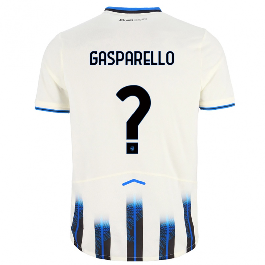 נשים כדורגל Francesco Gasparello #0 לבן כחול הרחק ג'רזי 2025/26
