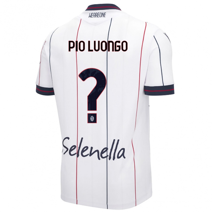 נשים כדורגל Francesco Pio Luongo #0 לבן כחול מלכותי הרחק ג'רזי 2025/26