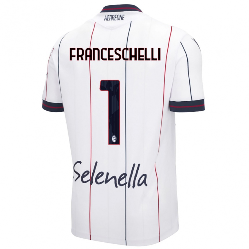 נשים כדורגל Matteo Franceschelli #1 לבן כחול מלכותי הרחק ג'רזי 2025/26