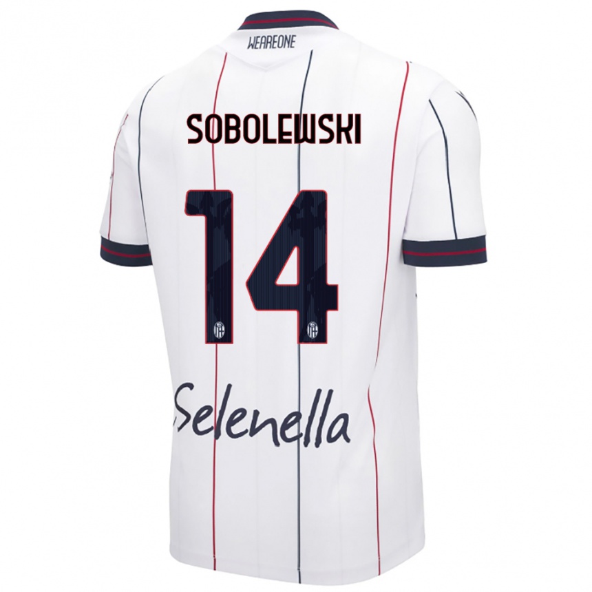 נשים כדורגל Konrad Sobolewski #14 לבן כחול מלכותי הרחק ג'רזי 2025/26