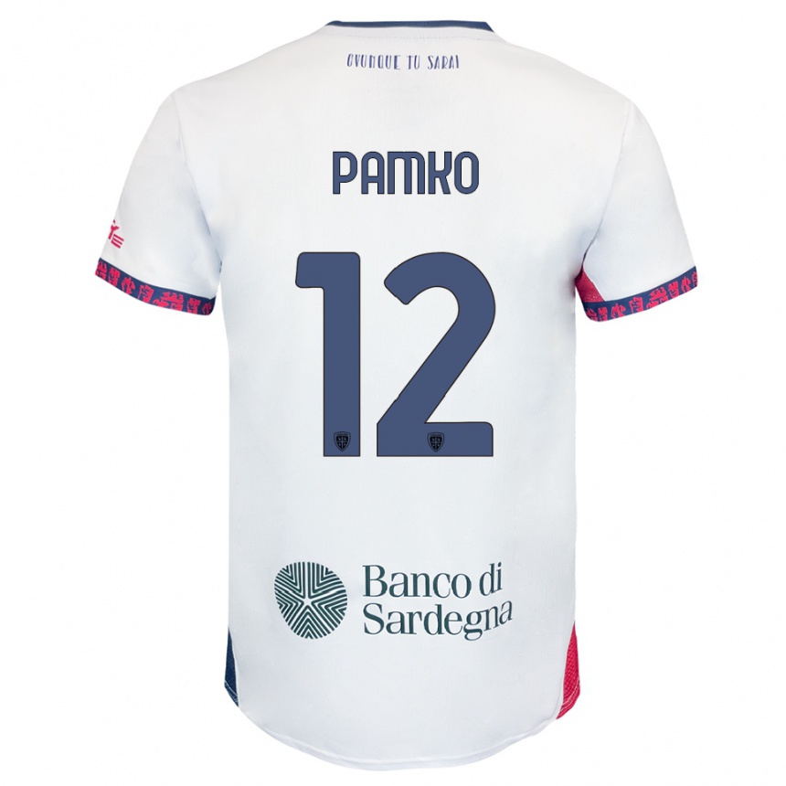 נשים כדורגל Dmytro Pamko #12 לבן נייבי אדום הרחק ג'רזי 2025/26