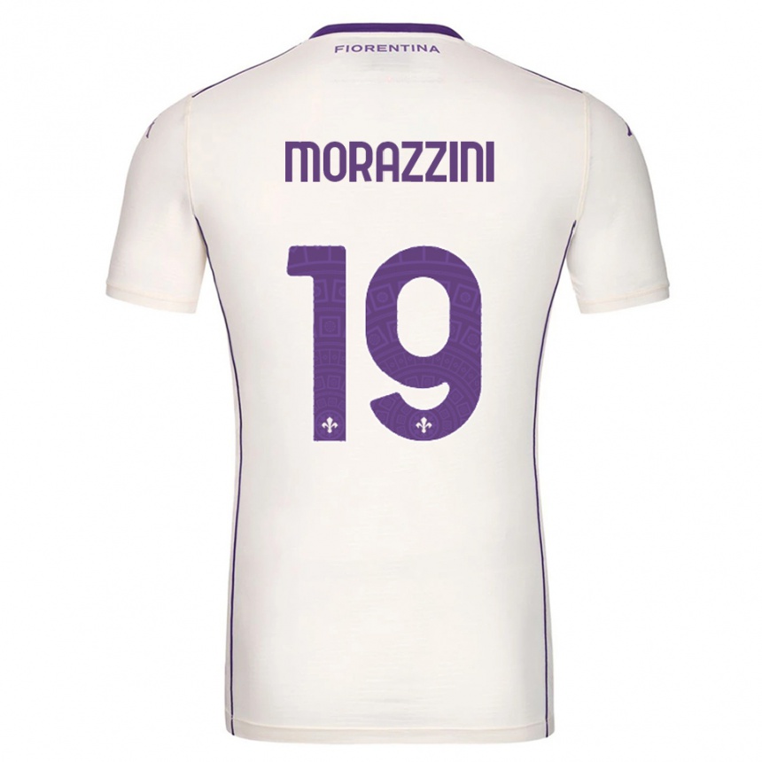 נשים כדורגל Luigi Morazzini #19 לבן סגול אדום הרחק ג'רזי 2025/26