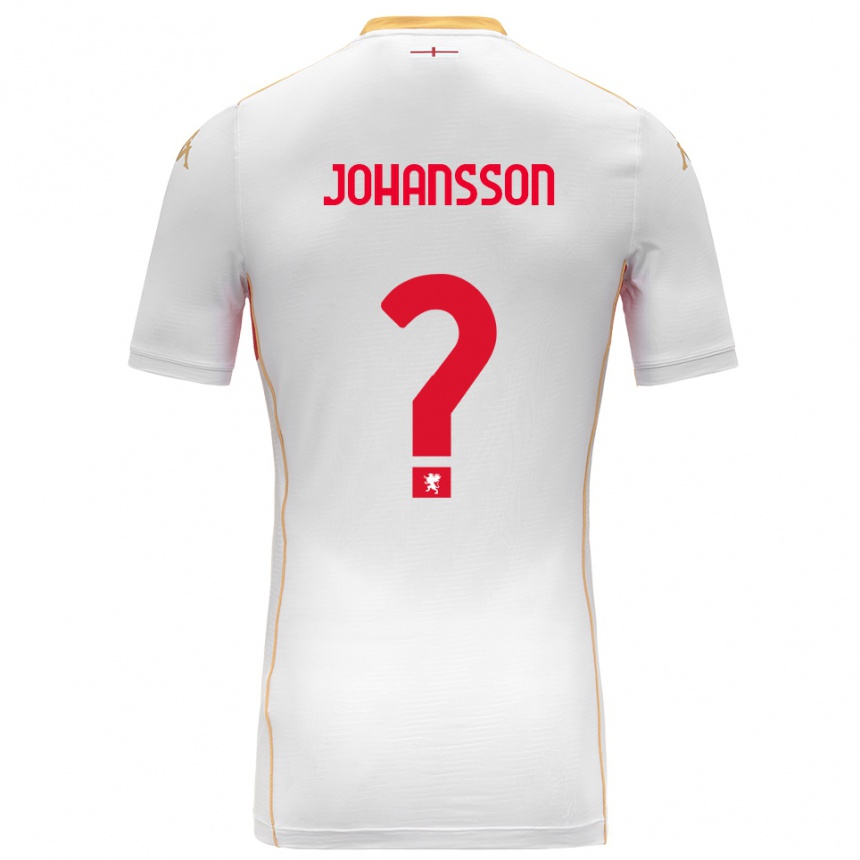 נשים כדורגל Vincent Johansson #0 לבן אדום הרחק ג'רזי 2025/26