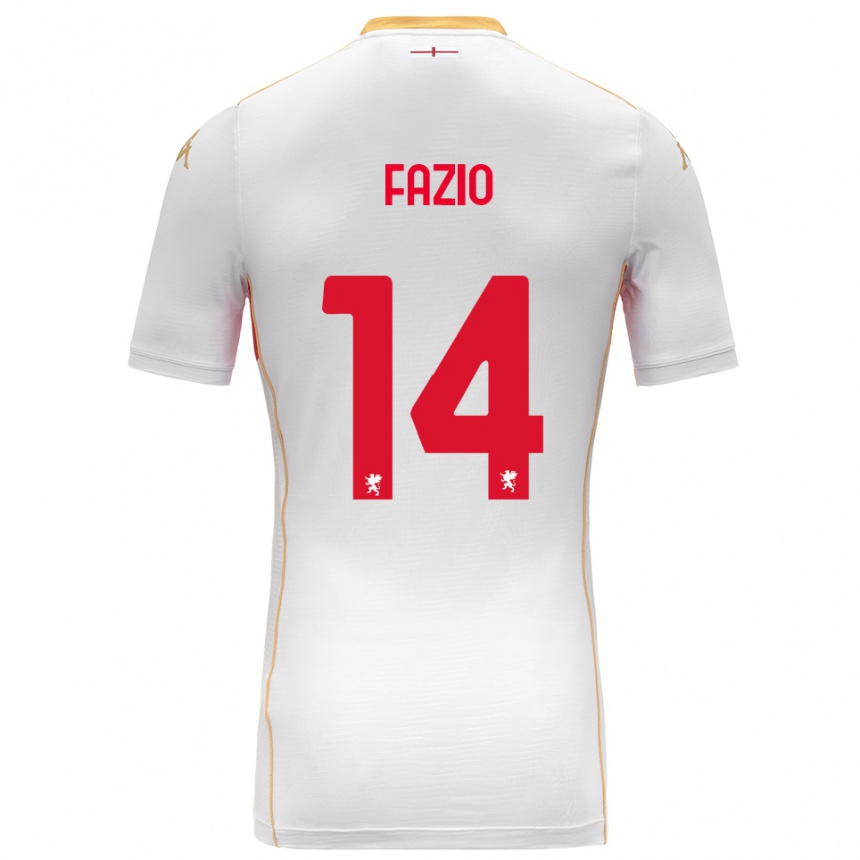 נשים כדורגל Tommaso Fazio #14 לבן אדום הרחק ג'רזי 2025/26
