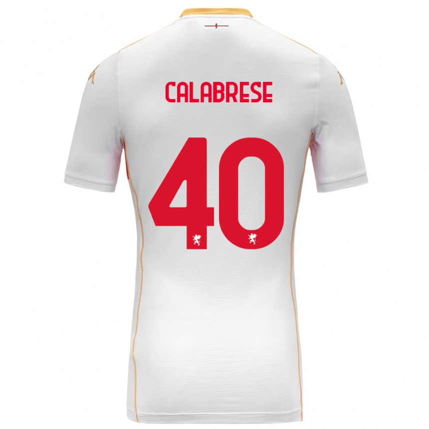 נשים כדורגל Filippo Calabrese #40 לבן אדום הרחק ג'רזי 2025/26