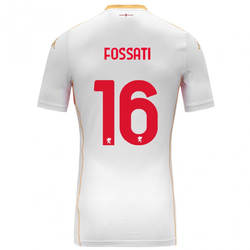 נשים כדורגל Daniel Fossati #16 לבן אדום הרחק ג'רזי 2025/26