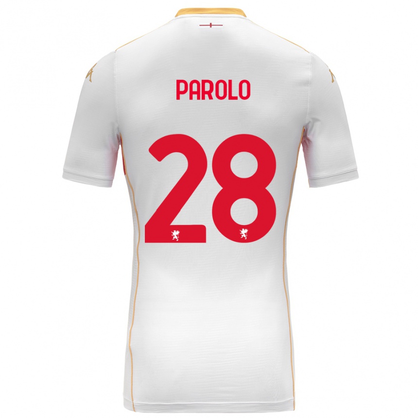 נשים כדורגל Lucrezia Parolo #28 לבן אדום הרחק ג'רזי 2025/26