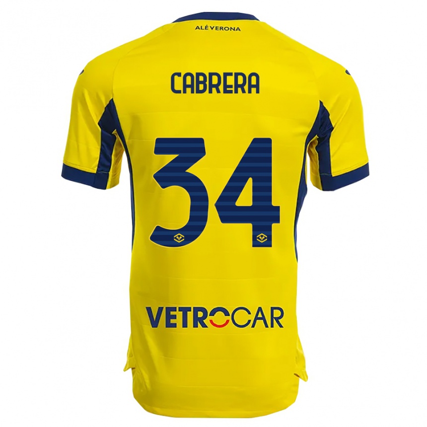 נשים כדורגל אילנה קבררה #34 צהוב נייבי הרחק ג'רזי 2025/26