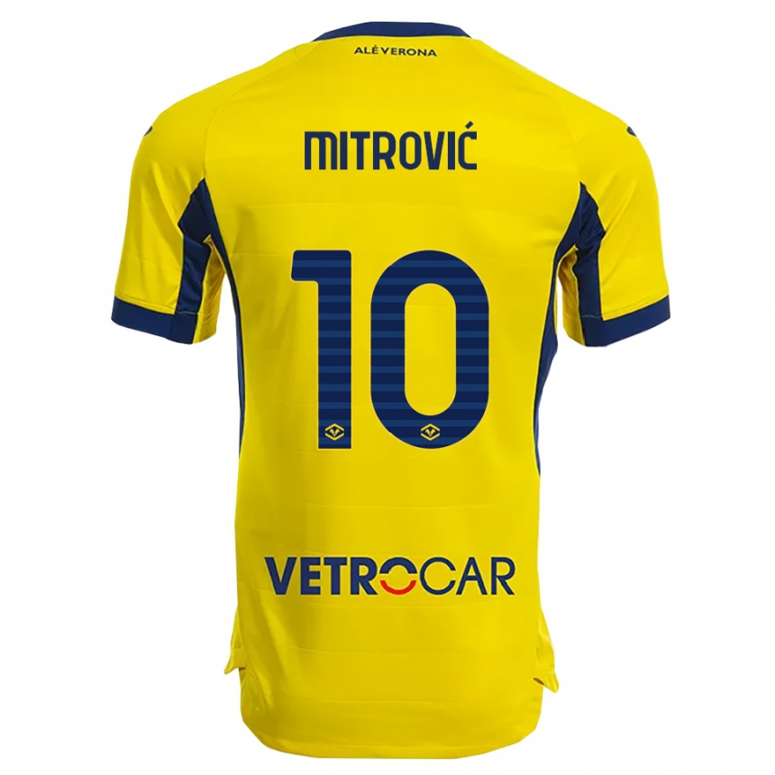 נשים כדורגל Stefan Mitrović #10 צהוב נייבי הרחק ג'רזי 2025/26