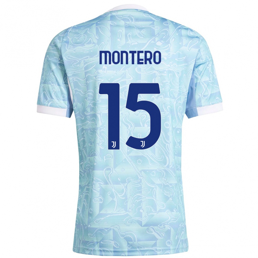 נשים כדורגל Alfonso Montero #15 תכלת צהוב הרחק ג'רזי 2025/26