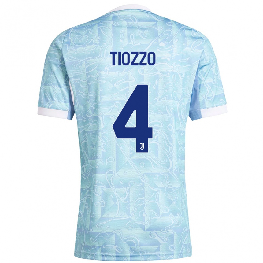 נשים כדורגל Marco Tiozzo #4 תכלת צהוב הרחק ג'רזי 2025/26