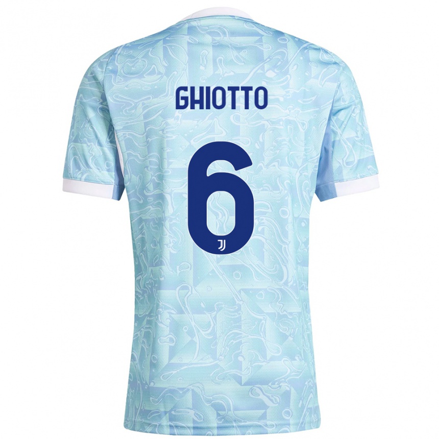 נשים כדורגל Alessandro Ghiotto #6 תכלת צהוב הרחק ג'רזי 2025/26