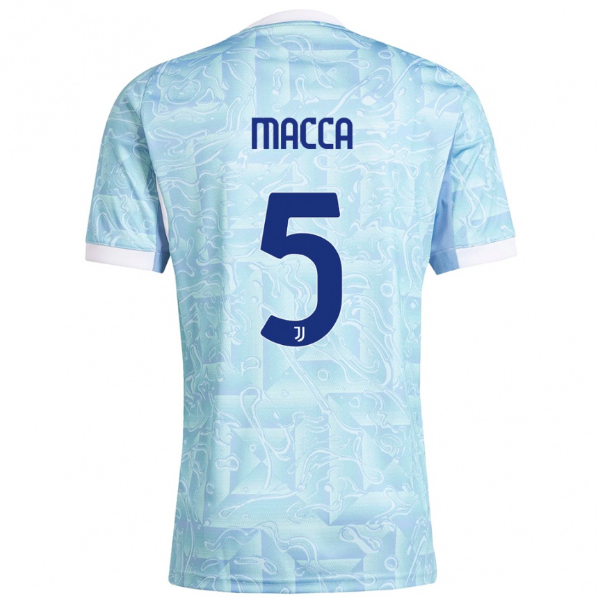נשים כדורגל Federico Macca #5 תכלת צהוב הרחק ג'רזי 2025/26