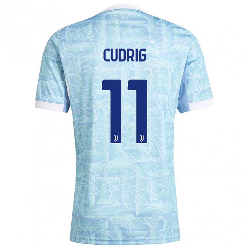 נשים כדורגל Nicolò Cudrig #11 תכלת צהוב הרחק ג'רזי 2025/26