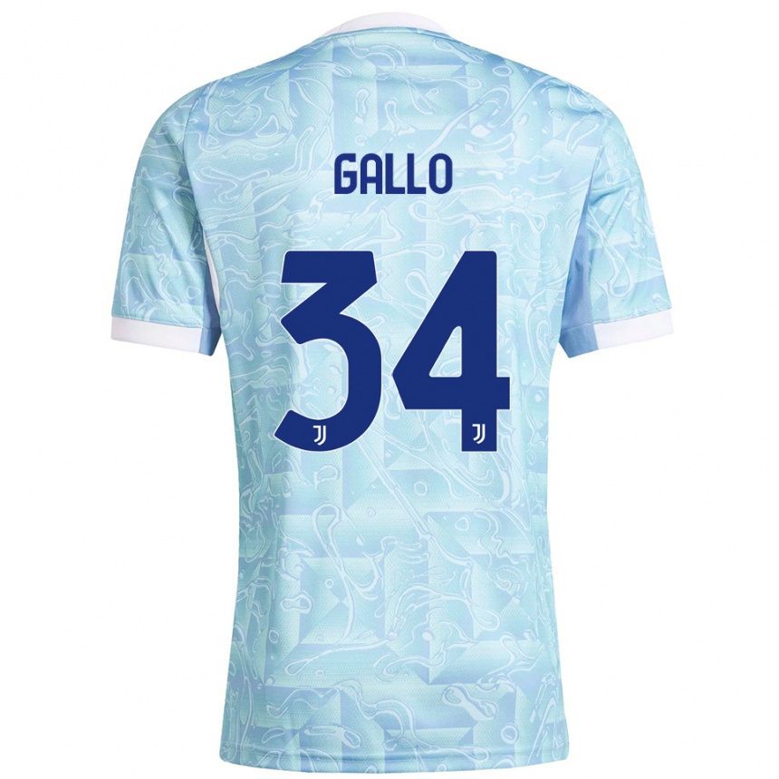 נשים כדורגל Azzurra Gallo #34 תכלת צהוב הרחק ג'רזי 2025/26