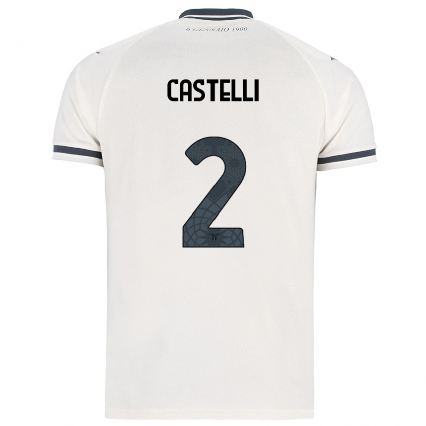 נשים כדורגל Valerio Castelli #2 לבן נייבי הרחק ג'רזי 2025/26
