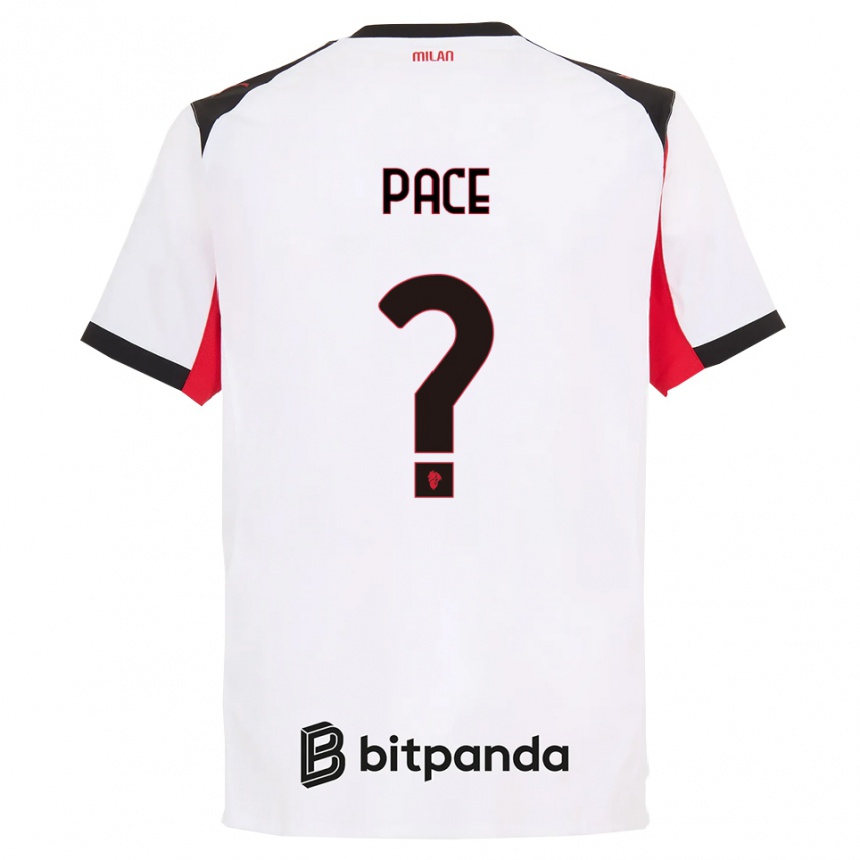 נשים כדורגל Anthony Pace #0 לבן שחור הרחק ג'רזי 2025/26