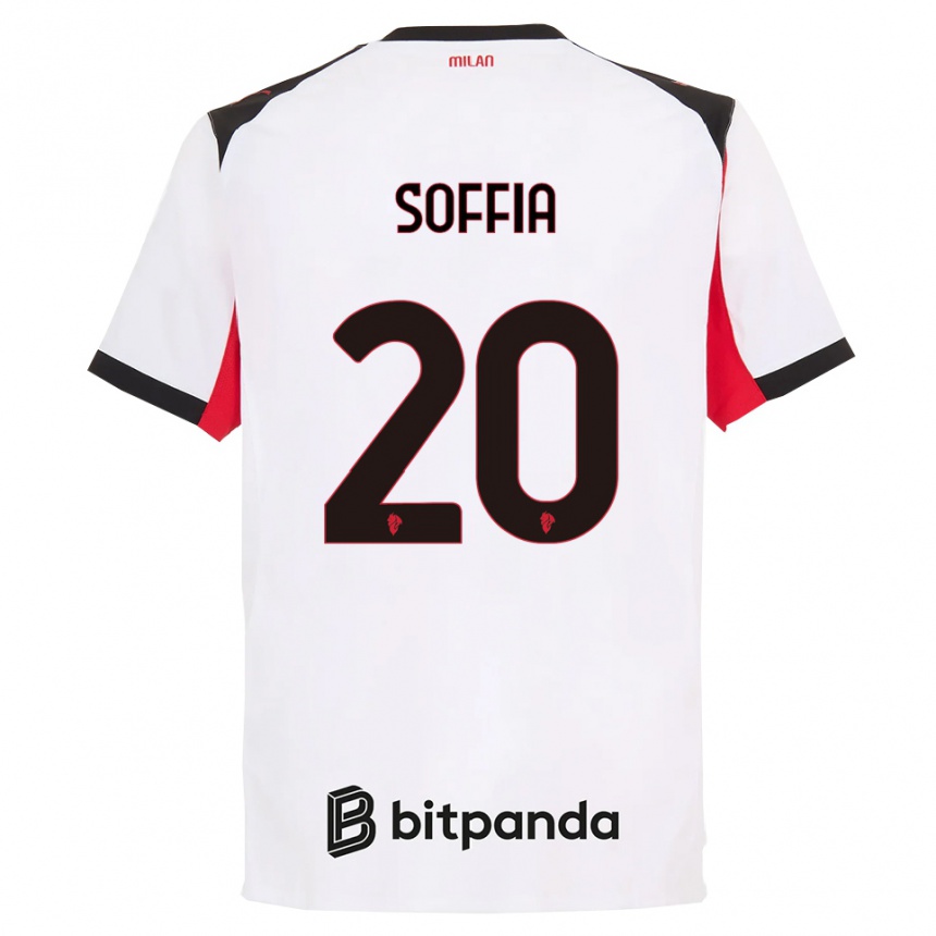 נשים כדורגל אנג׳ליקה סופיה #20 לבן שחור הרחק ג'רזי 2025/26