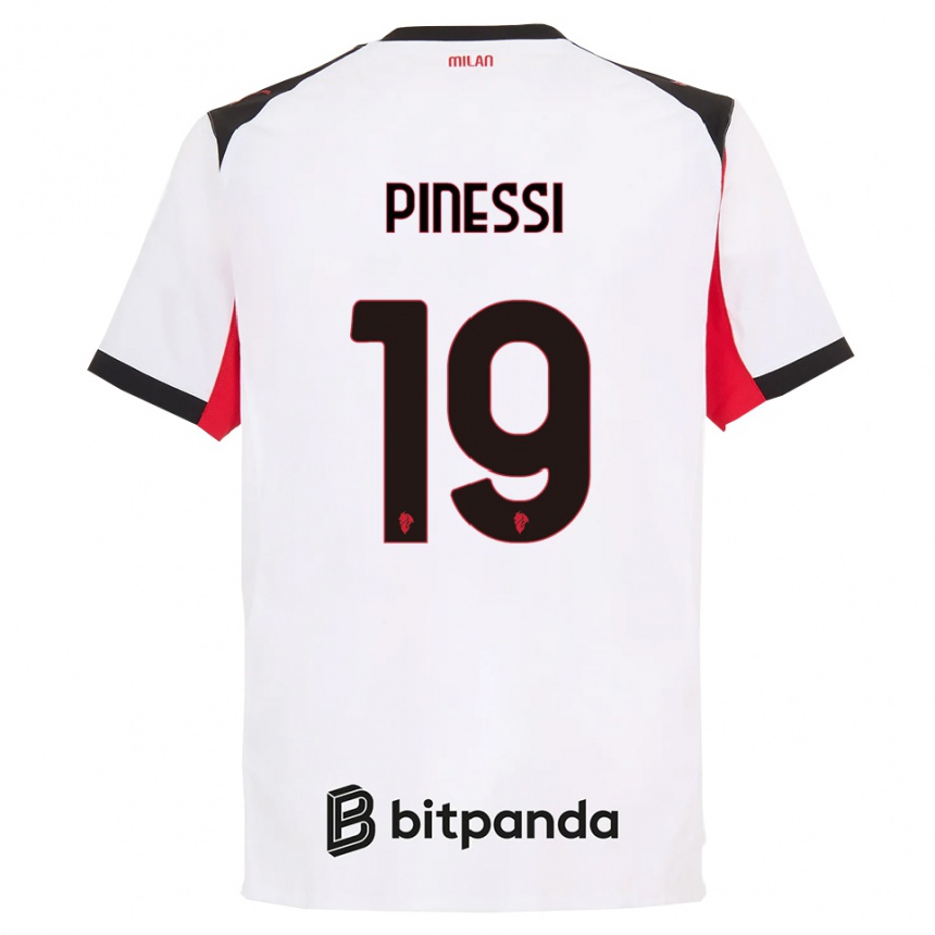 נשים כדורגל Riccardo Pinessi #19 לבן שחור הרחק ג'רזי 2025/26