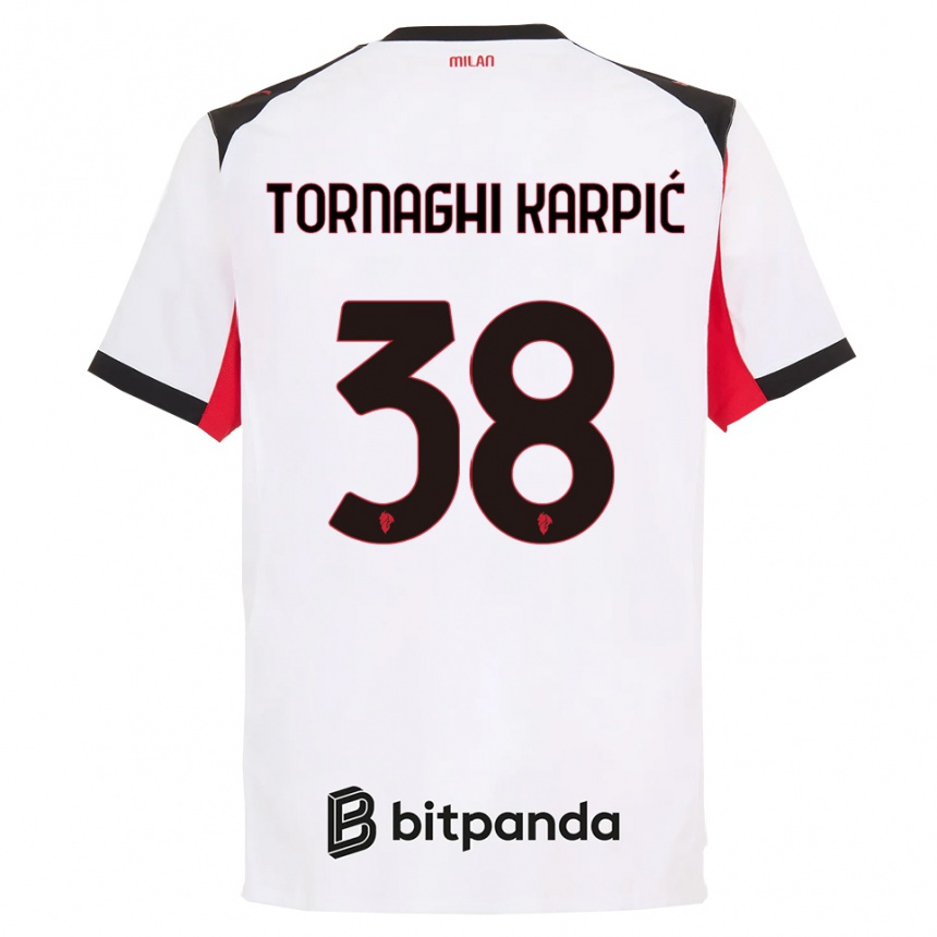 נשים כדורגל Lavinia Tornaghi Karpić #38 לבן שחור הרחק ג'רזי 2025/26