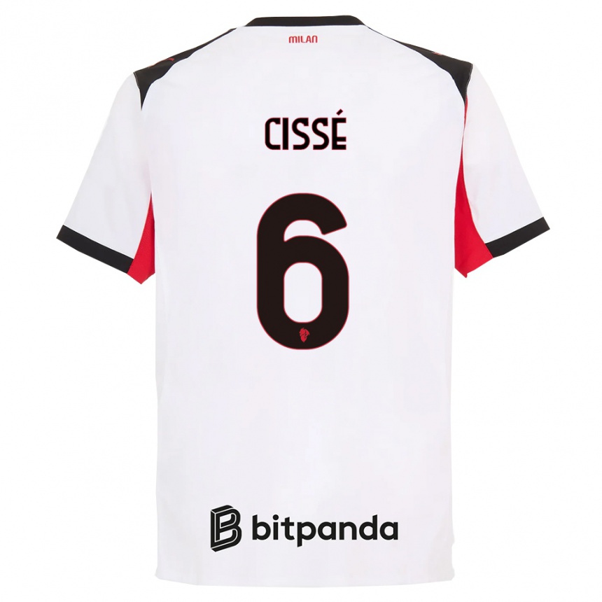 נשים כדורגל Maiga-Hamadoun Cissé #6 לבן שחור הרחק ג'רזי 2025/26