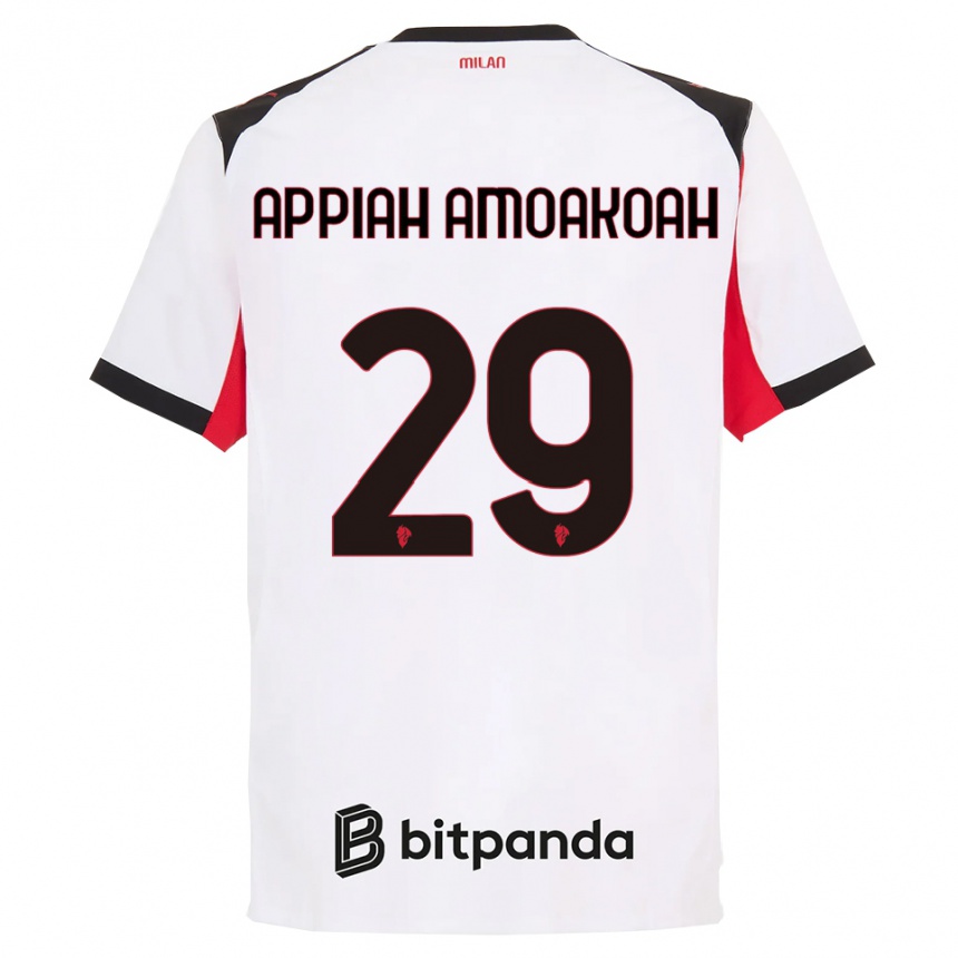 נשים כדורגל Karen Appiah Amoakoah #29 לבן שחור הרחק ג'רזי 2025/26