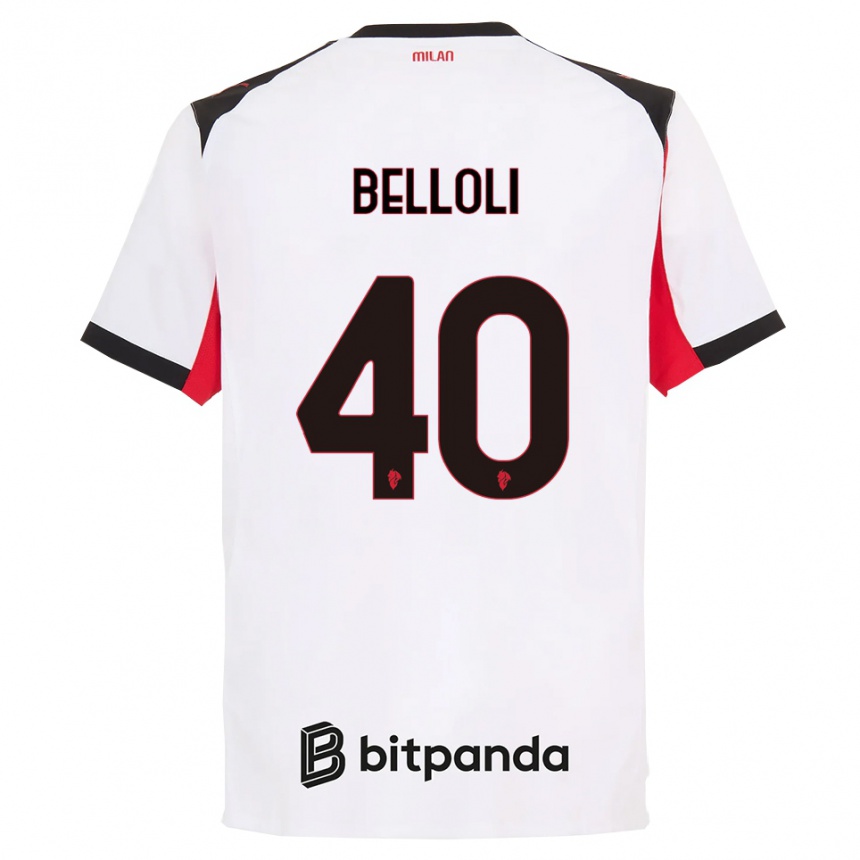 נשים כדורגל Sofia Belloli #40 לבן שחור הרחק ג'רזי 2025/26